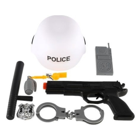 Sada polície SWAT helma+pištoľ na zotrvačník s doplnkami Teddies