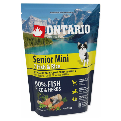 Krmivo Ontario senior Mini Fish & Rice 0,75kg
