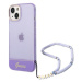 Plastové puzdro Guess na Apple iPhone 14 Pro GUHCP14LHGCOHU IML Electro Cam w. Strap Translucent