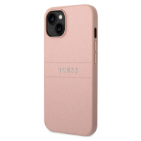 Guess PU Leather Saffiano Zadný Kryt pre iPhone 14 Pink