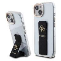 Guess PU Grip Stand 4G Metal Logo Zadný Kryt pre iPhone 15 Black