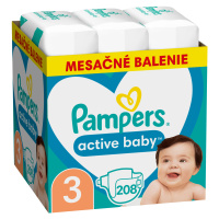 PAMPERS Active Baby S3 6-10kg, 208 ks