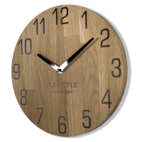 Drevené nástenné hodiny Natur dub Flex z228-d-1, 30 cm