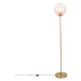 Mosadzná stojaca lampa s ružovým sklom - Pallon Mezzi