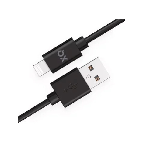 Kábel XQISIT NP Cotton braided Lightn. to USB-A 2.0 200cm black (50885)
