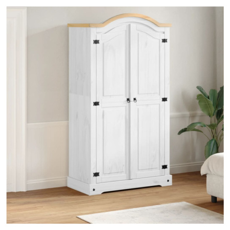 vidaXL Šatník Corona biely 102x52x186 cm borovicový masív