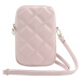 Guess PU Quilted 4G Metal Logo Wallet Phone Bag Zipper Pink