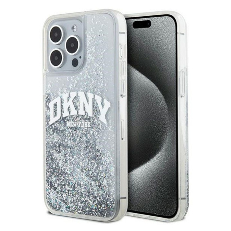 DKNY Liquid Glitter Arch Logo Apple iPhone 15 Pro DKHCP15LLBNAET Transparent