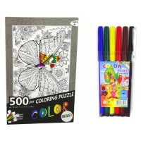 mamido  Puzzle na Vyfarbenie 500 Prvkov Motýľ