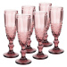 Poháre na šampanské, set 6 ks, 150 ml, ružová, vintage, FREGATA TYP 4