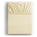 Krémová elastická bavlnená plachta DecoKing Amber Collection, 200/220 x 200 cm