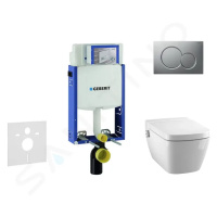 GEBERIT - Kombifix Modul na závesné WC s tlačidlom Sigma01, matný chróm + Tece One - sprchovacia