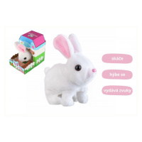 Králik Ben skákajúci plyš/plast 16x17 cm na batérie so zvukom v krabici 13x19x18 cm