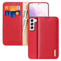 Diárové puzdro na Samsung Galaxy S22 5G S901 Dux Ducis Hivo Leather Flip červené