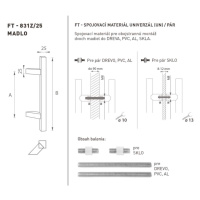 FT - MADLO kód 831Z 25x25 mm UN ks BIM - biela matná (FBO) 600 mm 25x25 mm