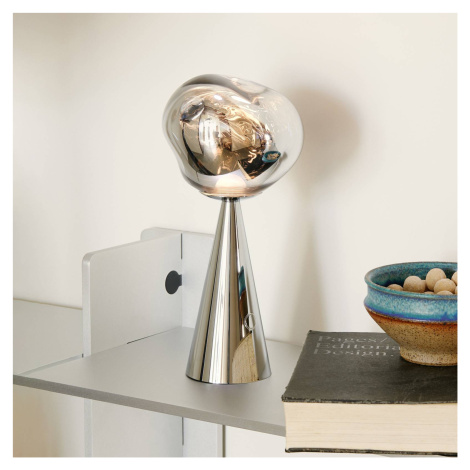 Tom Dixon LED dobíjacia stolová lampa Melt Portable, strieborná, 28,5 cm