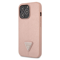 Plastové puzdro Guess na Apple iPhone 13 Pro GUHCP13LPSATLP PU Saffiano Triangle ružové