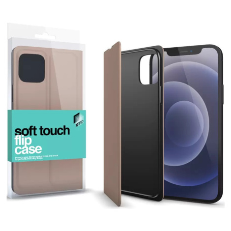 Apple iPhone XS Max, Puzdro s bočným otváraním, stojan, Xprotector Soft Touch Flip, ružovo zlaté