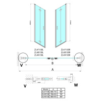 POLYSAN - ZOOM BLACK sprchové dvere skladacie 700 lavé, číre sklo ZL4715BL