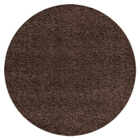 Kusový koberec Dream Shaggy 4000 Brown kruh Rozmery koberca: 80x80 kruh