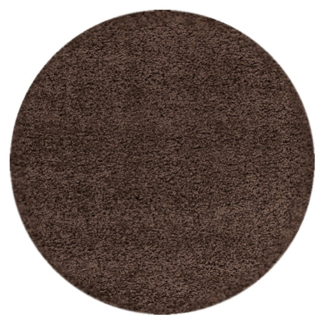 Kusový koberec Dream Shaggy 4000 Brown kruh Rozmery koberca: 80x80 kruh Ayyildiz