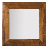 Estila Luxusné štvorcové závesné zrkadlo Star s dreveným rámom 80cm