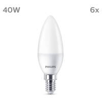 Philips LED sviečka E14 4,9W 470m 2 700K matná 6ks