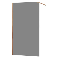 MEXEN/S - KIOTO Sprchová zástena WALK-IN 80x200 cm 8 mm, ružové zlato, dymové sklo 800-080-101-6