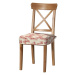 Dekoria Sedák na stoličku Ingolf, bordový vzor na svetlobéžovom podklade, návlek na stoličku Ing