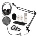 Auna CM001S mikrofónová sada V4 slúchadlá, kondenzátorový mikrofón, USB adaptér, mikrofónové ram