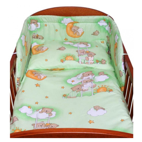2-dielne posteľné obliečky New Baby 100/135 cm zelené s medvedíkom