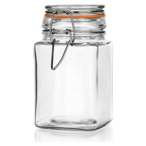 BANQUET LINA Dóza sklenená hermetická hranatá 260 ml, oranžová