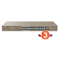 Tenda TEF1126P-24-410W (24xPoE 802.3af/at 10/100Mbps, Uplink 1xRJ45 + 1xSFP 1Gbs),370W