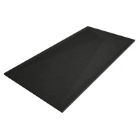 MEXEN/S - Stone+ obdĺžniková sprchová vanička 160 x 70, čierna, mriežka čierna 44707016-B