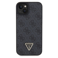 Guess PU 4G Strass Triangle Metal Logo Zadný Kryt pre iPhone 15 Plus Black