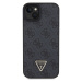 Guess PU 4G Strass Triangle Metal Logo Zadný Kryt pre iPhone 15 Plus Black