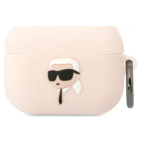 Púzdro Karl Lagerfeld AirPods Pro cover pink Silicone Karl Head 3D (KLAPRUNIKP)