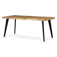 AUTRONIC HT-880B OAK Jedálenský stôl, 180x90x75 cm, MDF doska, 3D dekor divoký dub, kov, čierny 