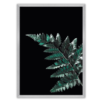 Dekoria Plagát Dark Leaf, 40 x 50 cm, Ramka: Srebrna