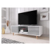 TV stolík Sweden 140 cm biely mat/sivý lesk
