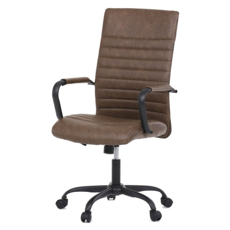 AUTRONIC KA-V306 BR Kancelářská židle, hnědá ekokůže, houpací mech, kolečka pro tvrdé podlahy, č