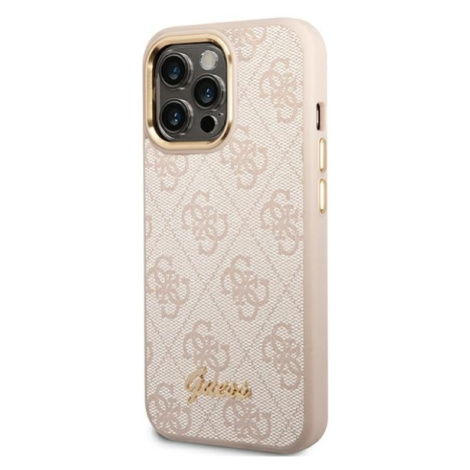 Puzdro Guess na Apple iPhone 14 Pro Max GUHCP14XHG4SHP Metal Outline Script ružové