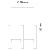 Stolná LED lampa Madita, výška 32 cm, prírodná/látka