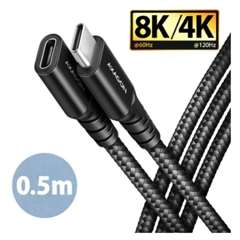 AXAGON BUCM32-CF05AB prodlužovací kábel USB-C (M)  USB-C (F), 0.5m, USB 20Gbps, PD 240W 5A, 8K H