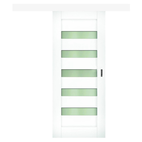 Interiérové dvere Naturel Accra posuvné 70 cm biele ACCRACPLB70PO + posuvný posuvný systém