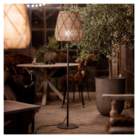 PR Home terasová lampa Agnar Lollo, sivá, ratanový vzhľad, 154 cm
