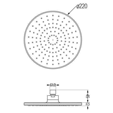 Mexen príslušenstvo, sprchová hlavica 22 cm D-40, zlatá, 79740-50