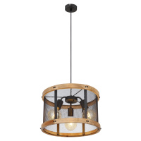 GLOBO Závesné svietidlo JEANIE čierna/tm.hnedá E27 40 W pr. 400 x 1200 mm