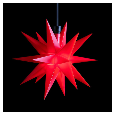 LED hviezda exteriér 18-cípa Ø12cm batéria červená