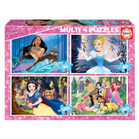 Educa detské puzzle Multi 4 Disney Princess 50-80-100-150 dielov 17637